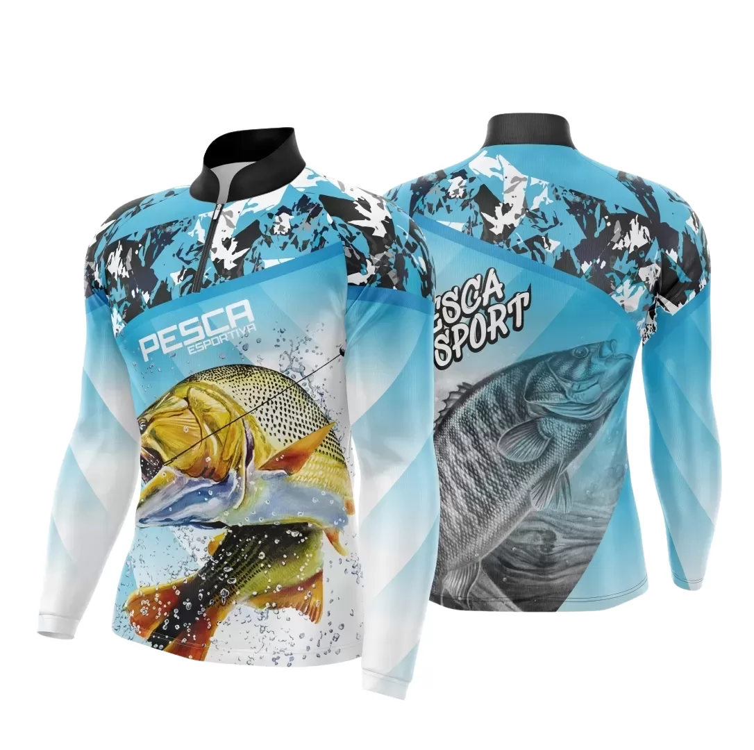 Camiseta de Pesca na Sublimação Total